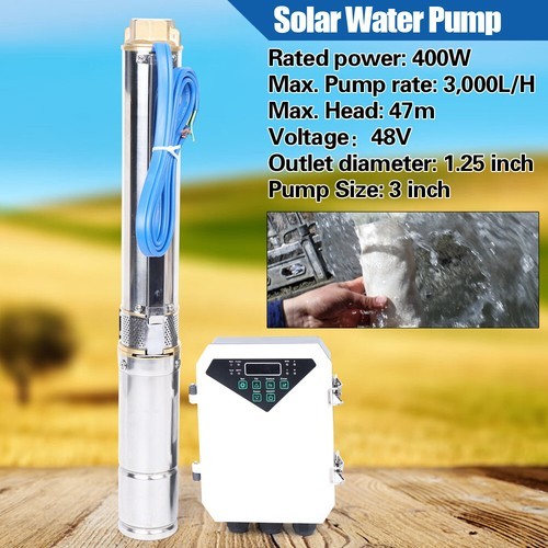 Solar Water Pump Submersible Deep Well Pump 48V DC Max Pump Rate 3,000l/H USA