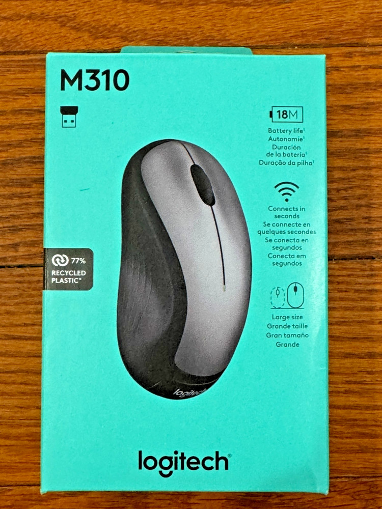 🔥 NEW SEALED🔥 Logitech M310 Wireless Ambidextrous Full Size Mouse Silver