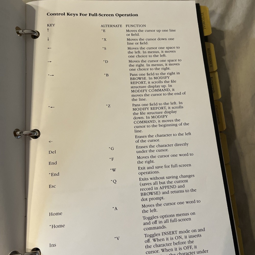 Vintage Computer Software Manual Book Database Three For 16 Bit Pc 1984 + Discs