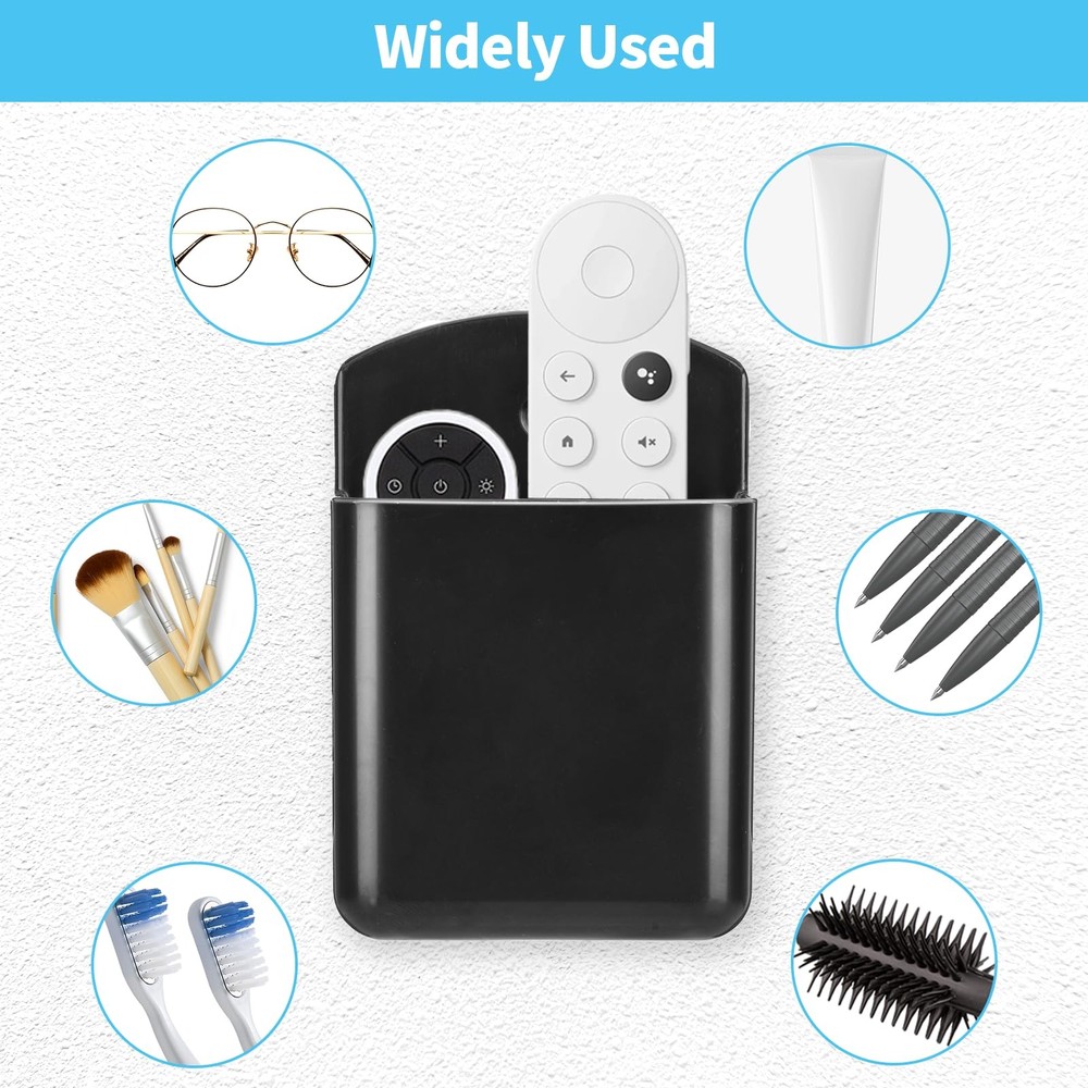Remote Holder Wall Mount 2 Pcs | Practical Storage for TV, Pens, Scissors