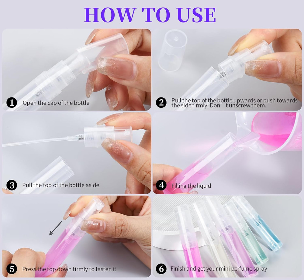 60PCS Mini Spray Bottle, 30PCS 3Ml Mini Clear Plastic Spray Bottle Empty with 30