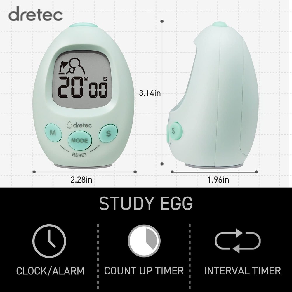 dretec Interval Timer Stopwatch | Count-Down & Count-up | Notification Green