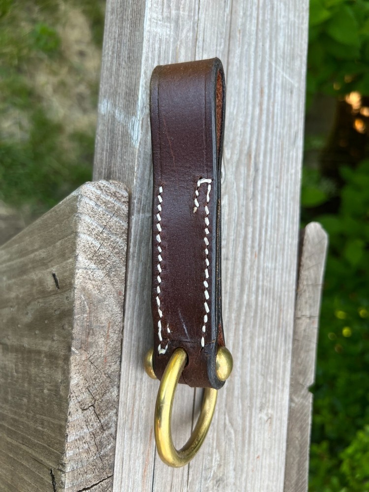 Halter Leather Gullet Strap with Solid Brass Ring