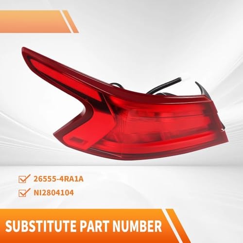Driver Side Tail Light Assembly Compatible with Maxima 2016 2017 2018 Rear Left