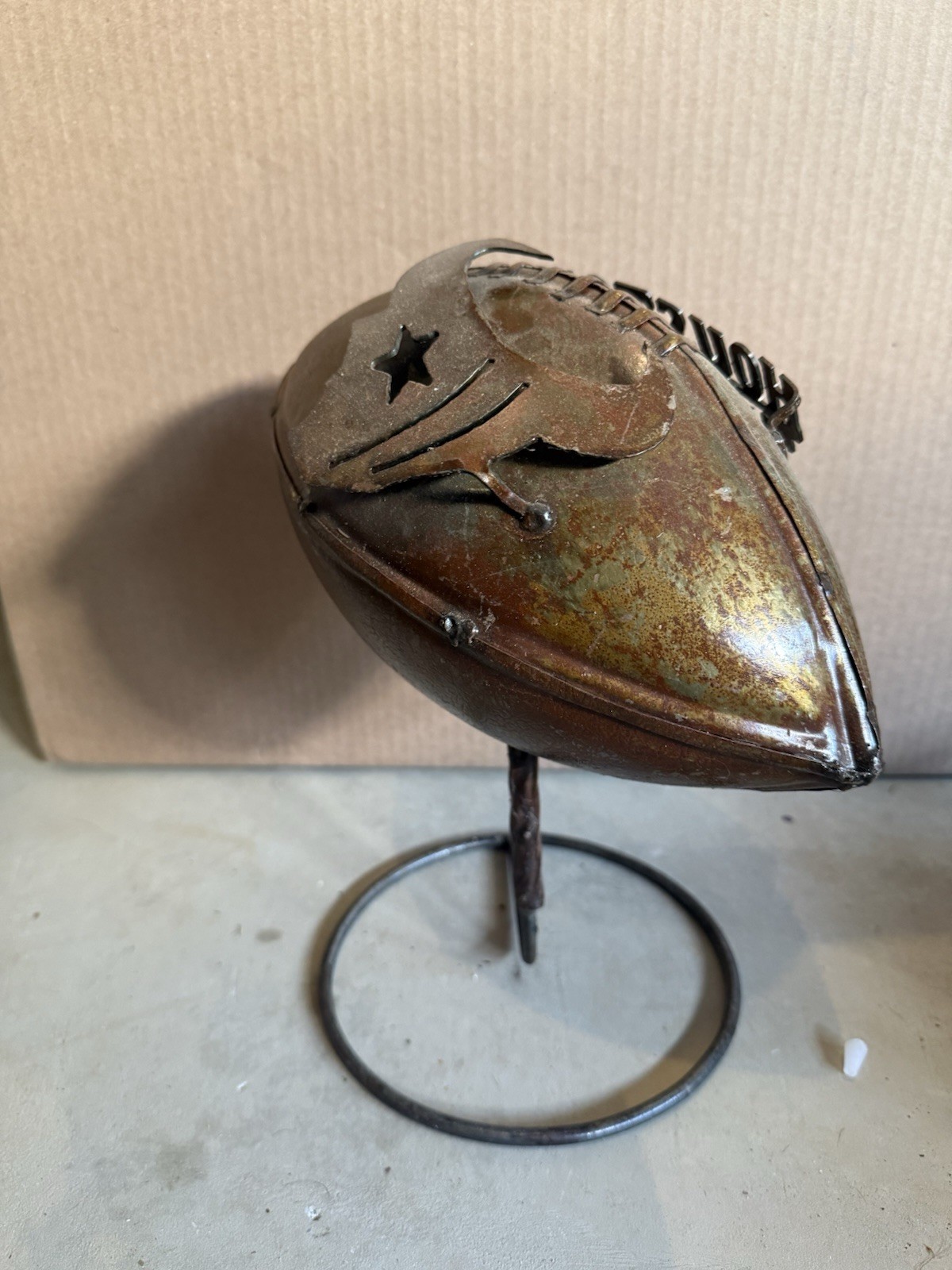 San Francisco 49ers Brass Metal Football With Stand Vintage Collectible RARE