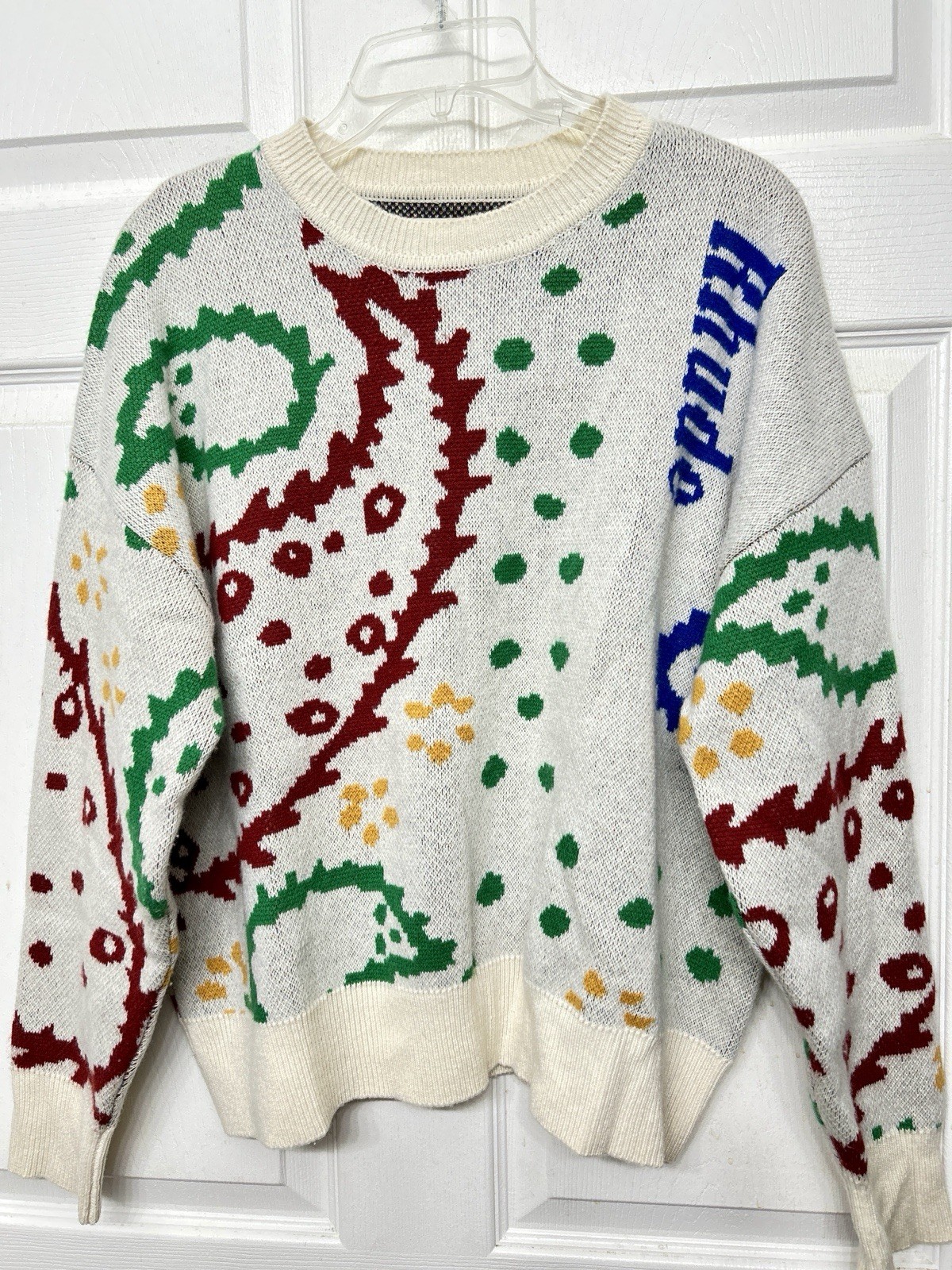 RHUDE Intarsia Knit Paisley Multi-Bandana WOOL~CASHMERE Sweater Mens See Measure