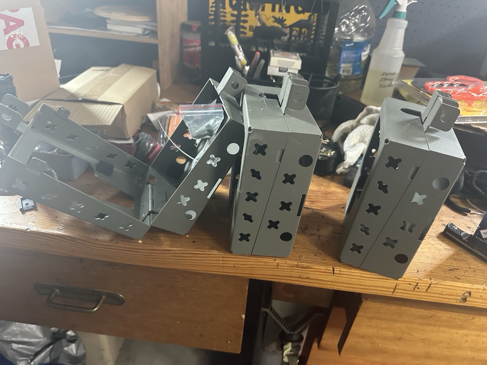 Moultrie Wireless Delta Base VZ Trail Cameras Lot of 5 & Metal Security Cases