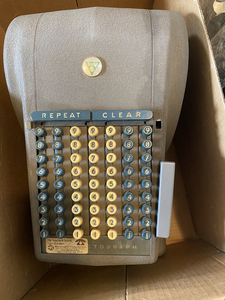 vintage adding machine calculator Todd / Burroghs