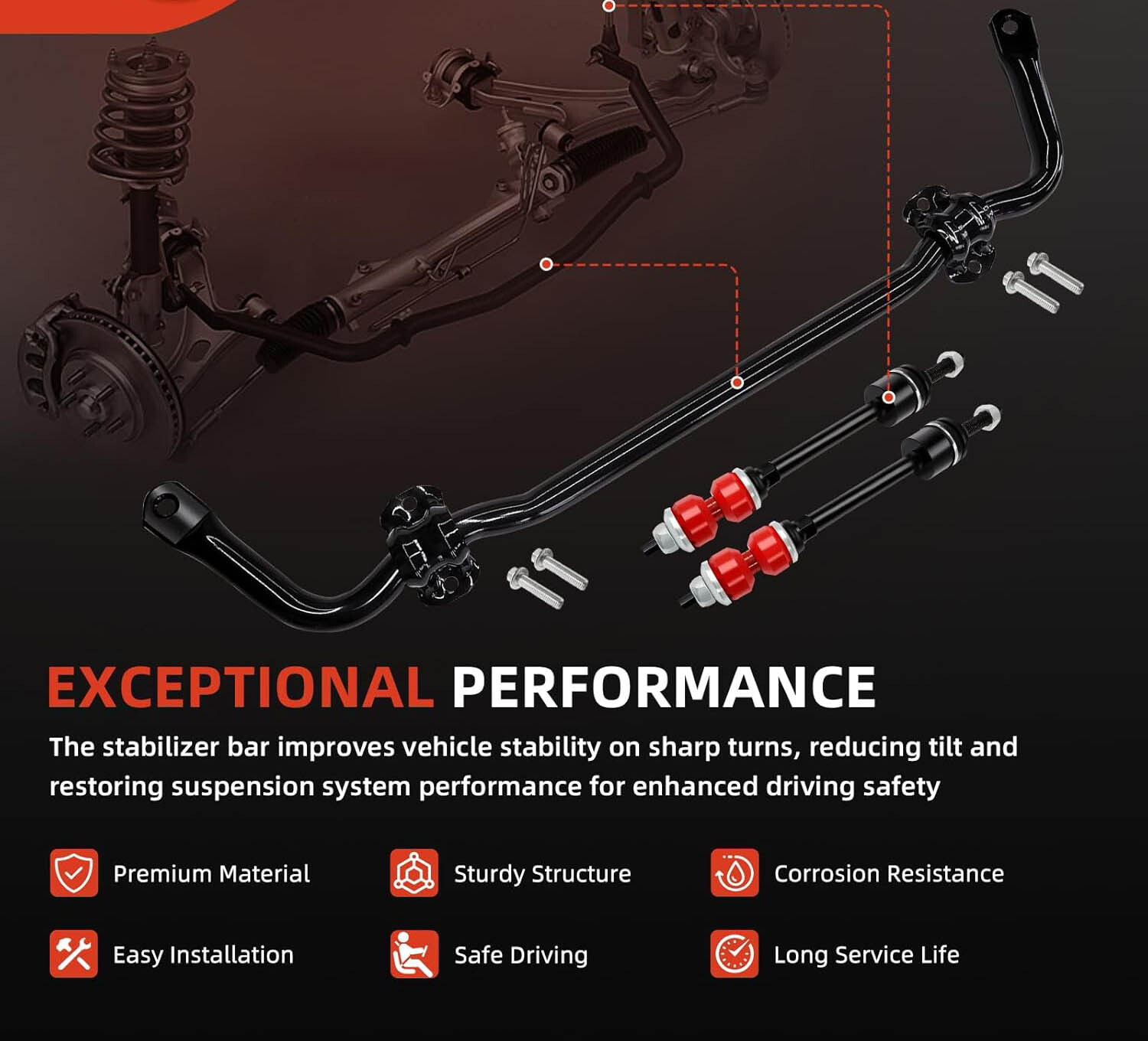 Stabilizer Sway Bar Front For 2011 2012 2013 2014 2015 2016 2017 2018 Ram 1500