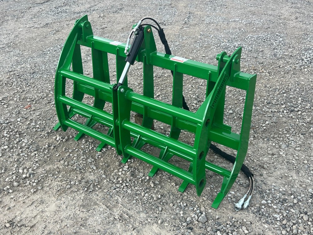 60" Root Rake Clam Grapple Attachment Fits John Deere Compact Tractor Loader