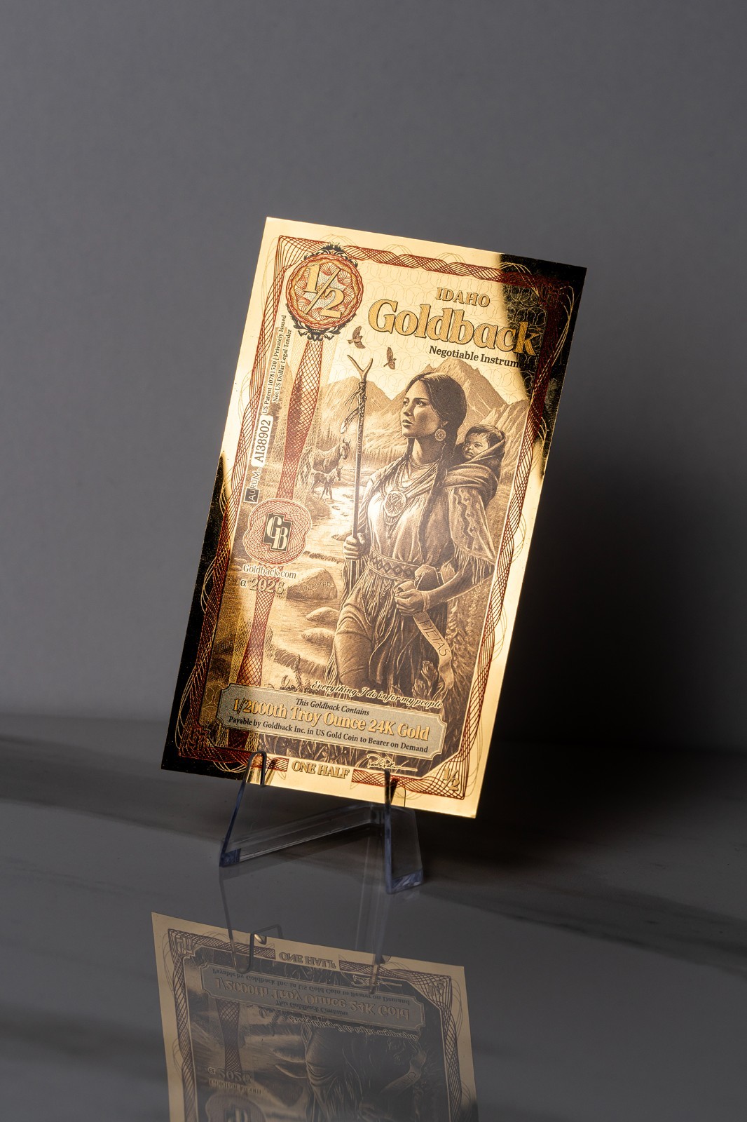 2026 - 1/2 IDAHO Goldback Aurum Gold Foil Note 1/2000 oz 24kt .999 Fine PRESALE