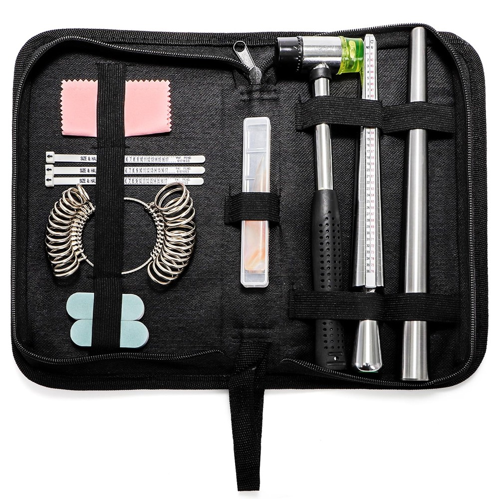 TOPZEA Jewelry Ring Sizer Tools Including Mandrel Sizer, Multi-color