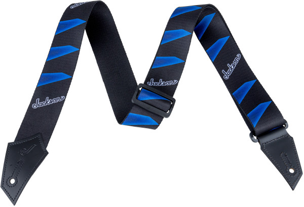 Genuine Jackson Logo Guitar Strap, Headstock Pattern, Black/Blue