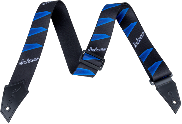 Genuine Jackson Logo Guitar Strap, Headstock Pattern, Black/Blue