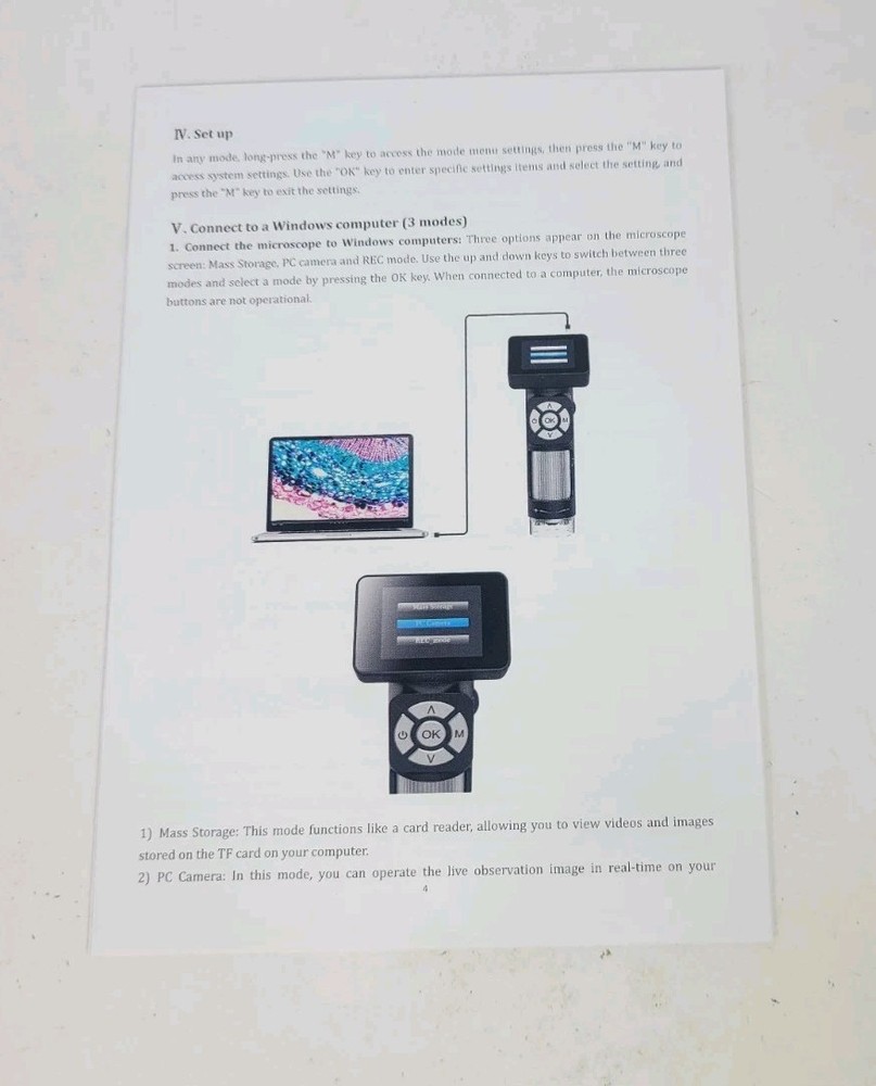 Portable Pocket Microscope Kit Mini Handheld Digital Microscope 500 x 2" Screen