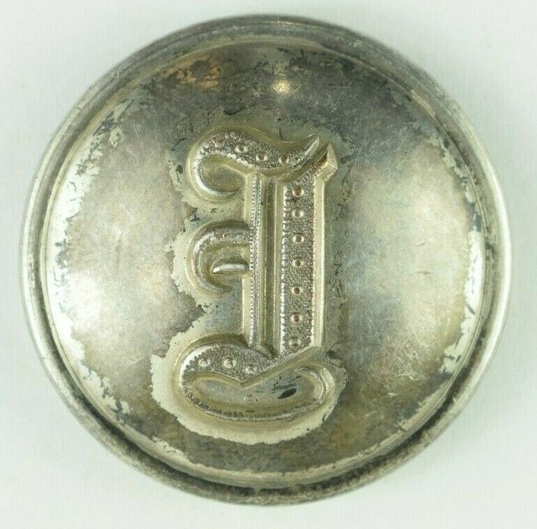 1870s Script I Military Uniform Button Original H3DM