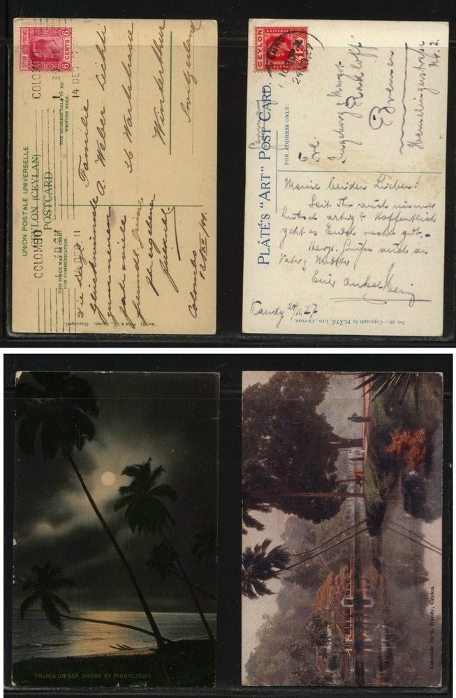 Ceylon  2 nice post cards     MS0910