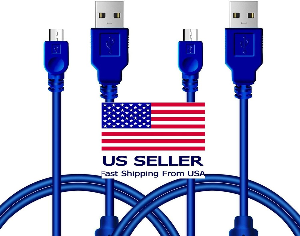 2 Pack 10ft Controller Micro USB High Speed Cable Cord for PS4 Playstation 4