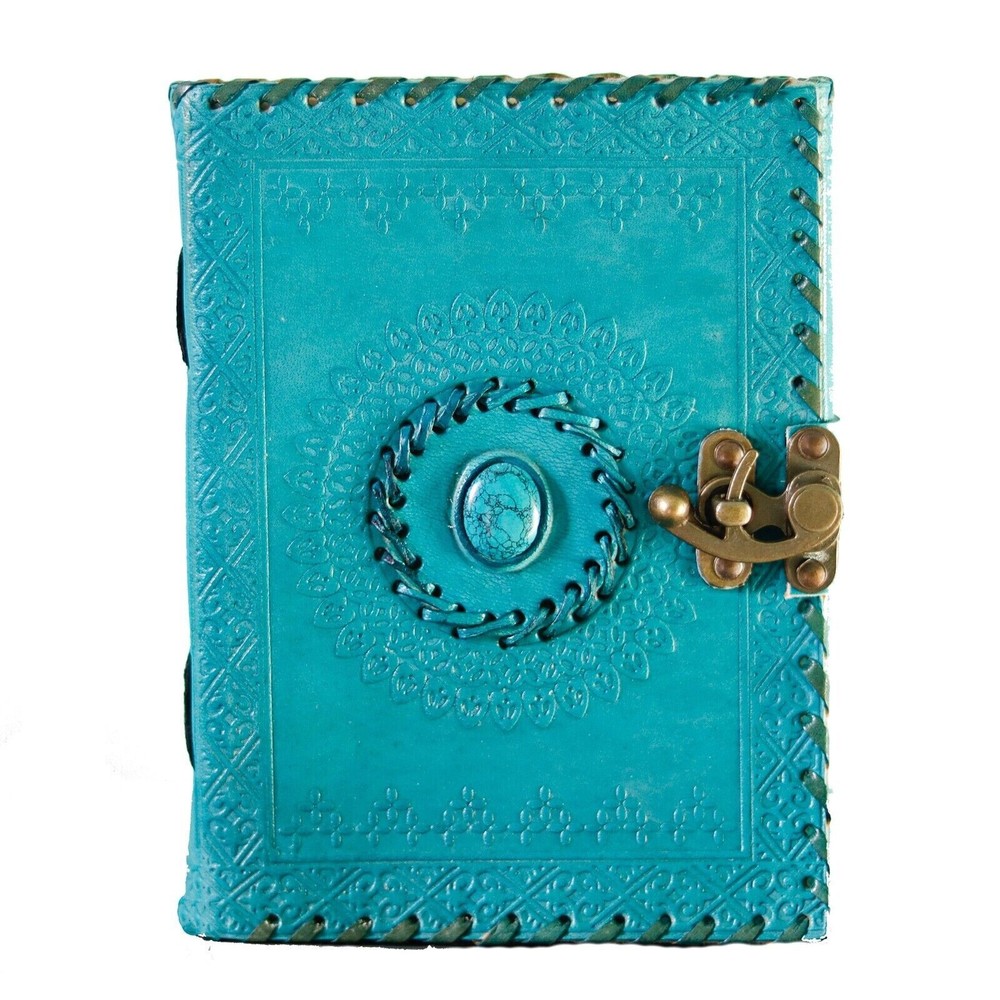 Leather Journal Notebook Embossed Journal & stone Leather Diary Writing journal.