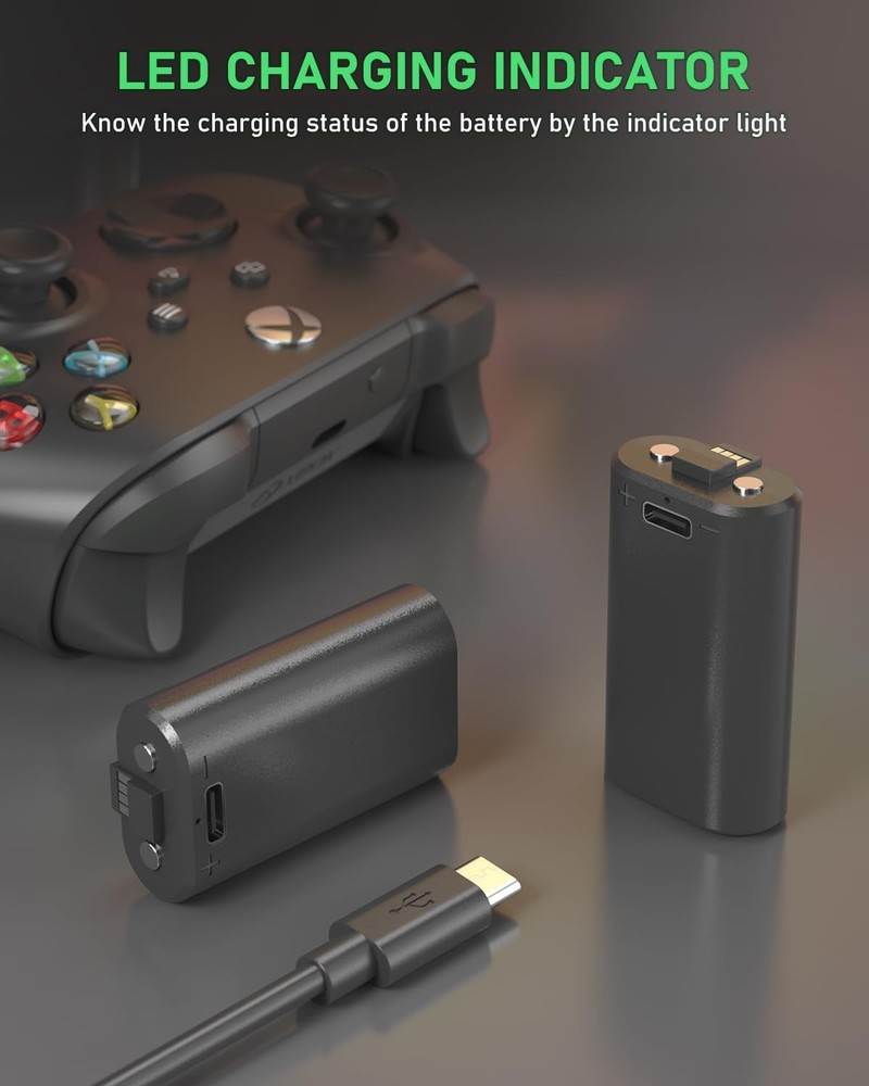 Ultimate Xbox Controller Battery Pack: 2x6600mWh with Fast Charging Capability