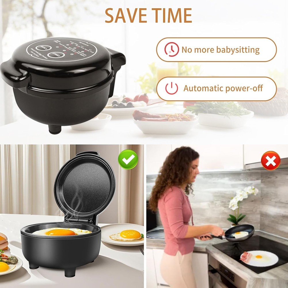 Smart Fried Egg Cooker Automatic Fried Egg Maker 6 Features like Sunny Side Up