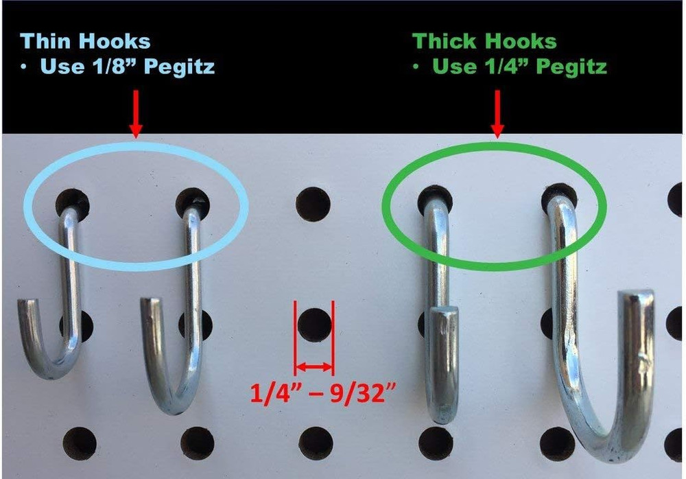 Pegboard Peg Locks 50PCS (1/8 inch, Black)