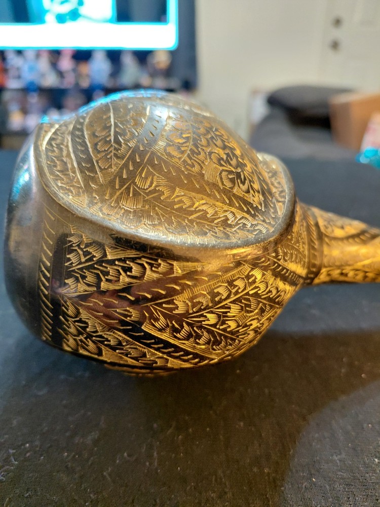 Vintage Middle Eastern Etched Brass Vase