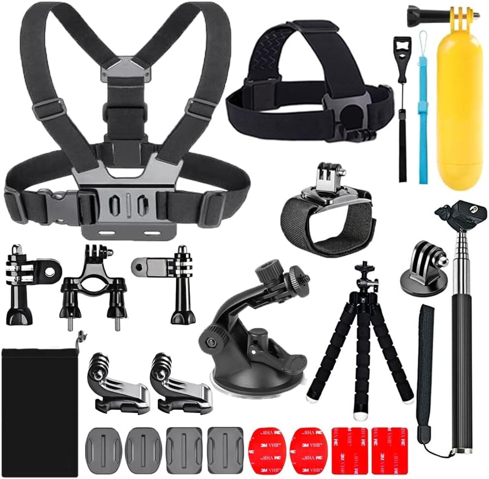 Ultimate Action Camera Accessories Pack With Gopro Mounts And Straps