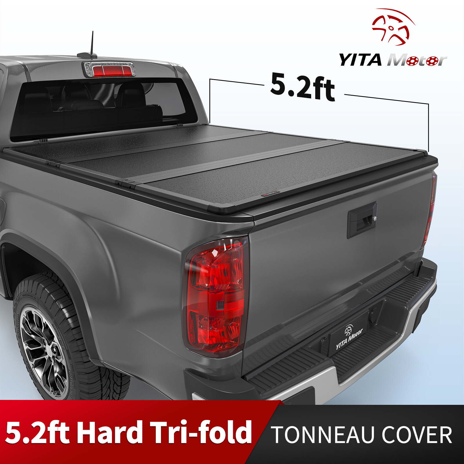 5.2FT Hard Tonneau Cover Tri-Fold For 2015-2026 Chevy Colorado GMC Canyon Truck