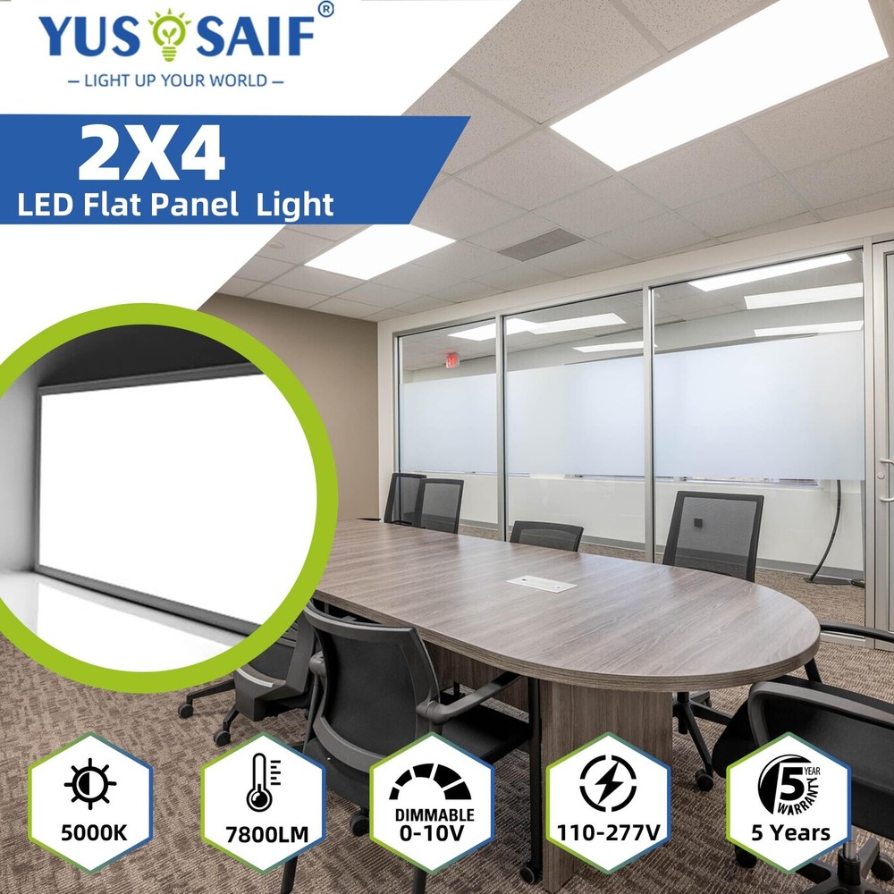 2x4 LED Flat Panel Light, 2 Pack 7800 LM Drop Ceiling Office Light Fixture, 5...