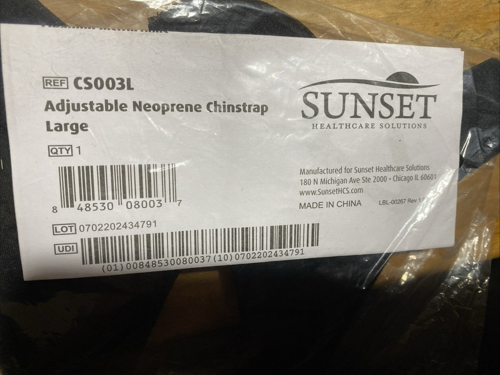 Sunset Adjustable Neoprene Chinstrap Large #CS003L - New