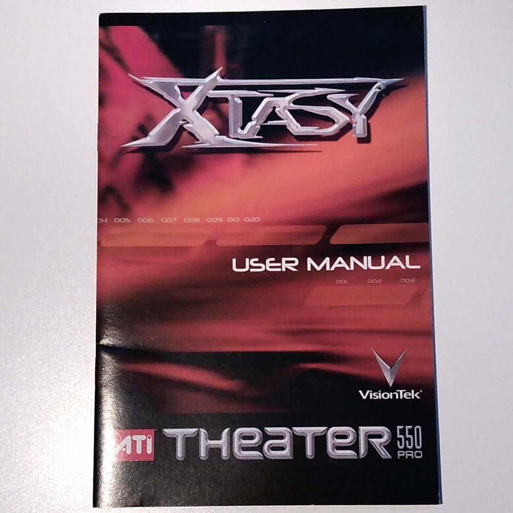 Xtasy ATI VisionTek Theater 550 Pro User Manual Only