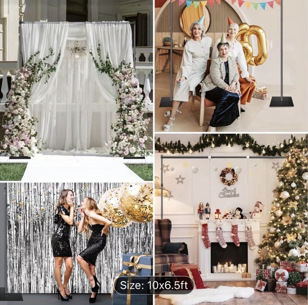 9x6.5ft Adjustable Backdrop Stand Metal Background Support System