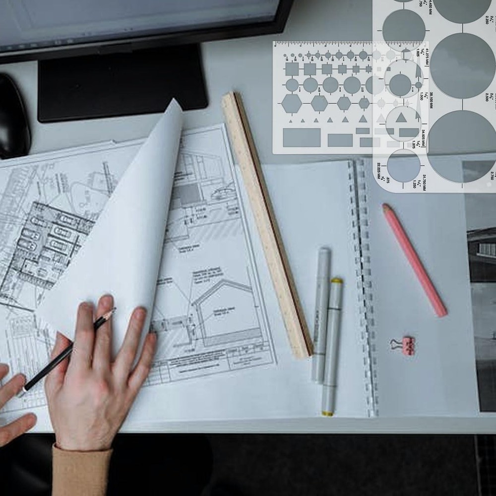 Circle Drafting Templates Stencil Measuring Tool Set 3 Pack