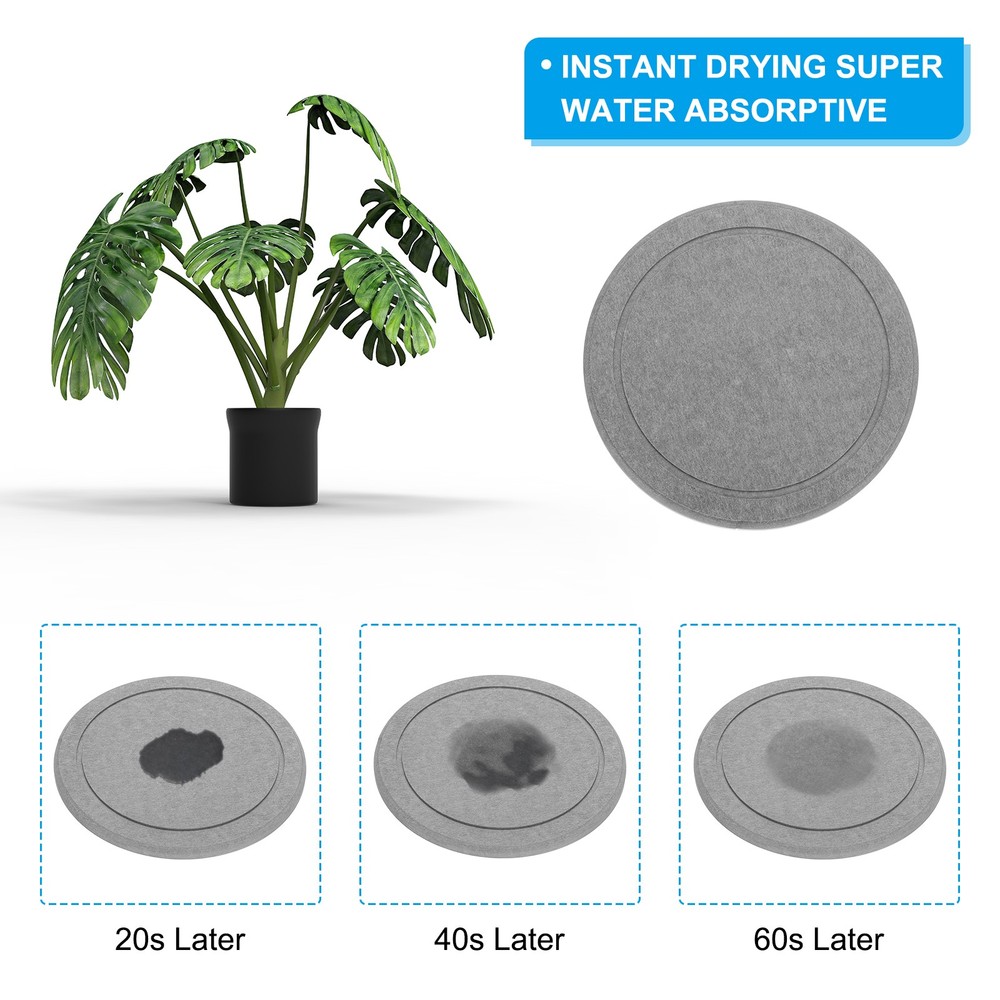 2 Pack Round Diatomite Drink Coasters 8Inch, Dark Gray