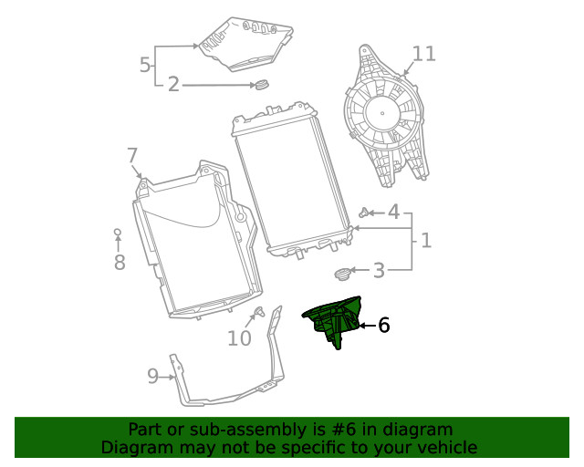 Genuine GM Driver Side Radiator Lower Bracket 84168884