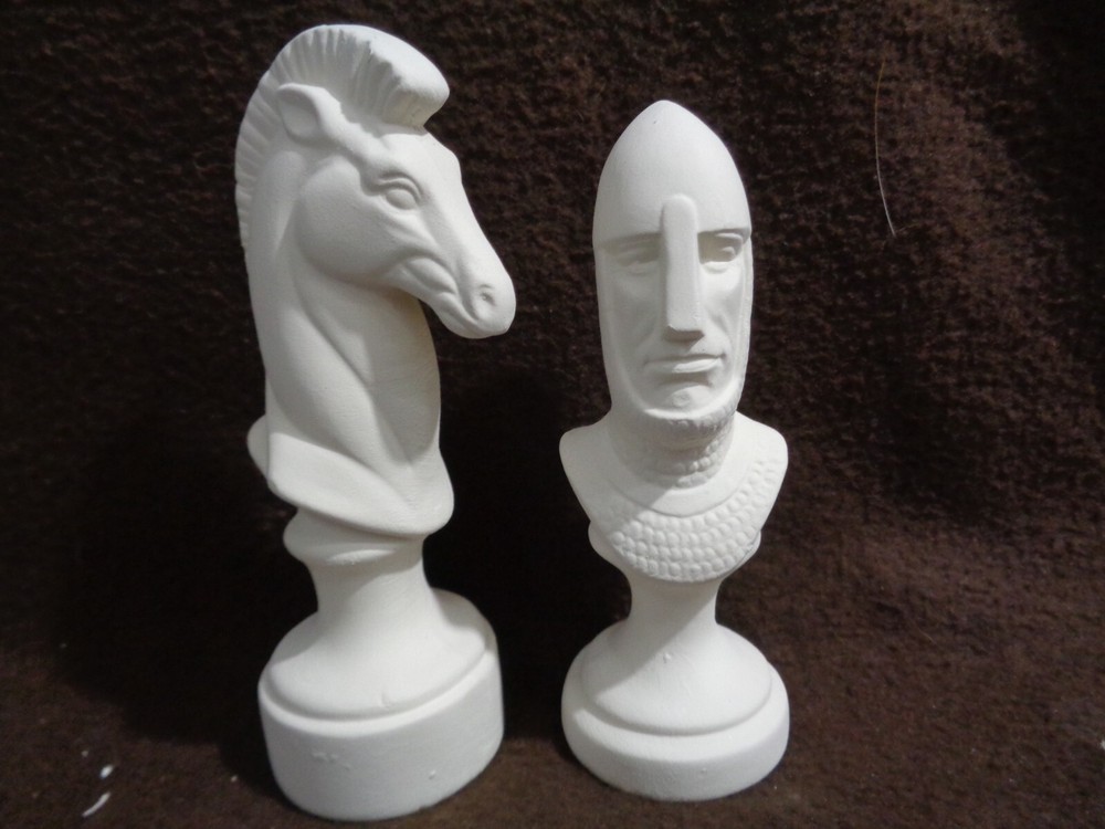 E016-Ceramic Bisque 32 Piece Large Scioto Chess Set - Ready to Paint