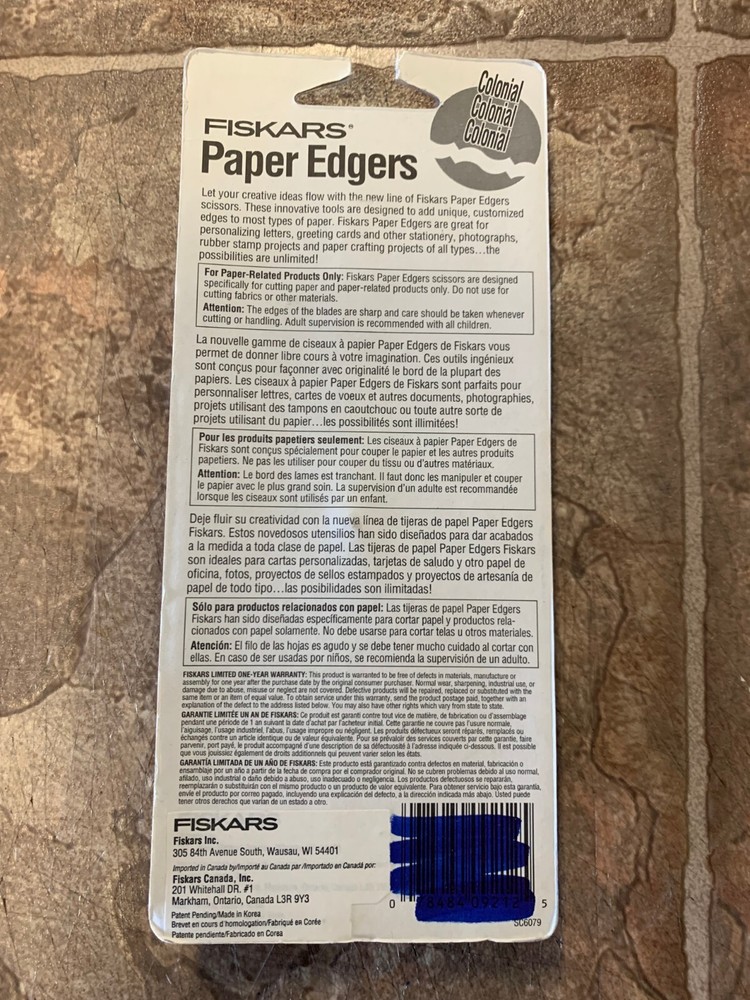 Vintage Fiskars Paper edger: Colonial Pattern