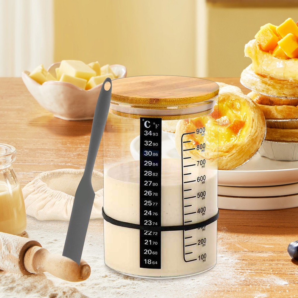 Bread Starter Jar Kitchen Fermentation Glass Set Multifunctional
