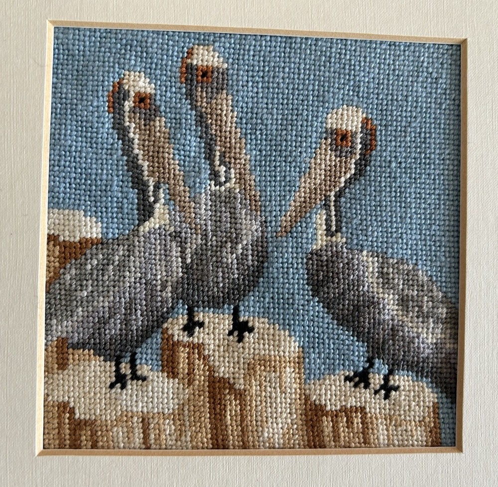 Pelican Matted Needle Point Picture