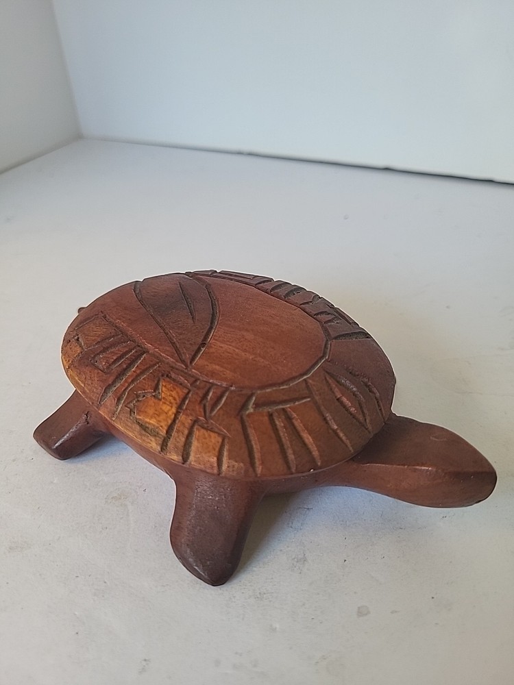 Hand Carved Turtle Trinket Box