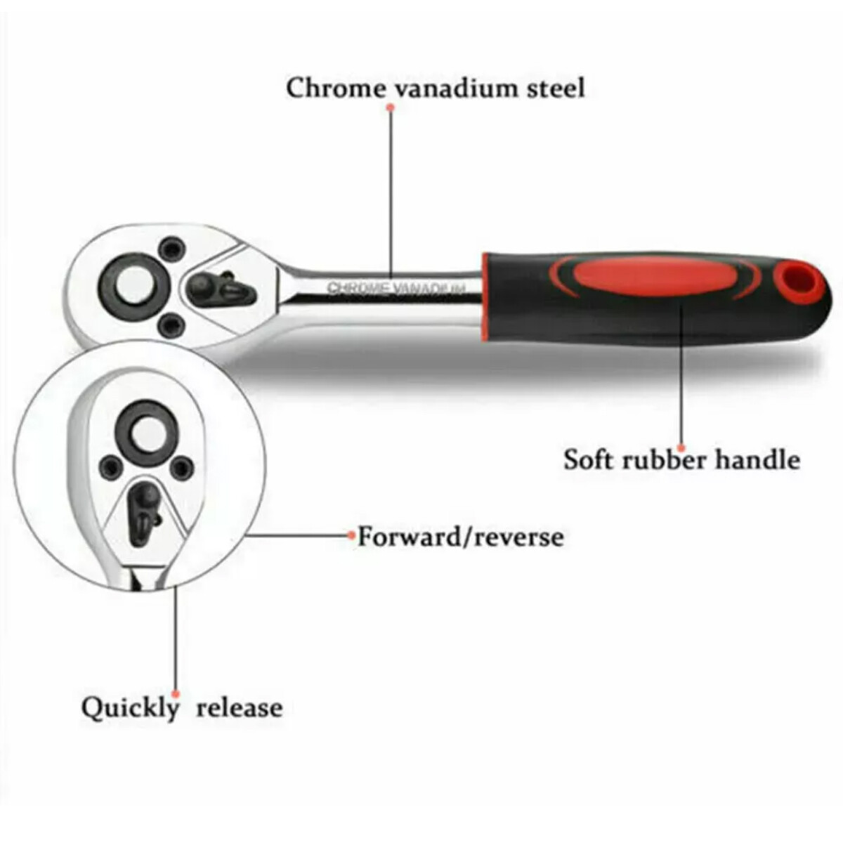 53 Pc SAE and Metric Mechanics Tool Set and Ratchet Socket Set 1/4in 3/8in Drive