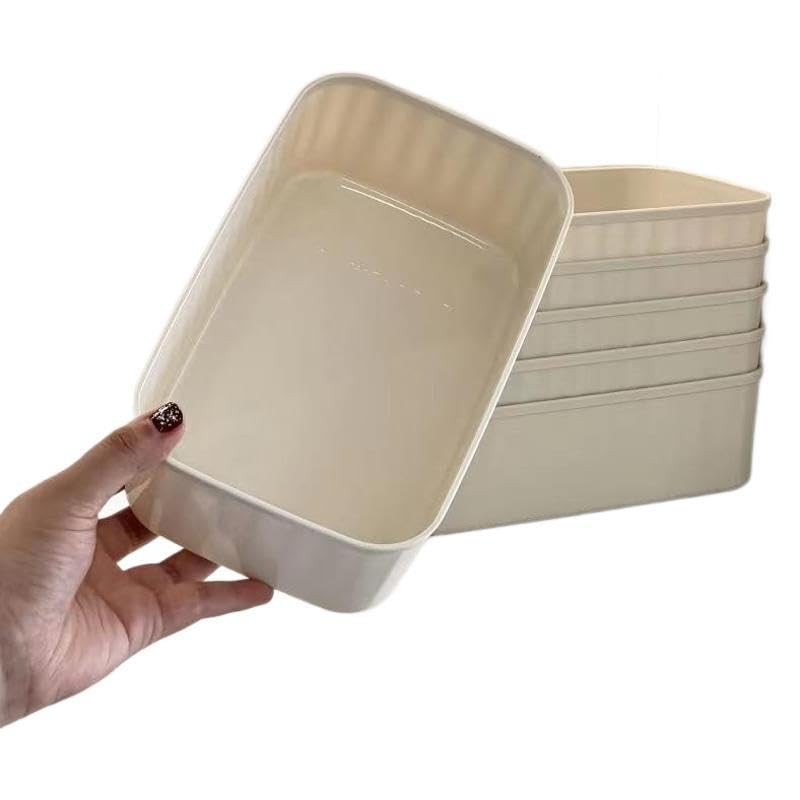 2 Pack Plastic Storage Organizer – Stackable Open Bin for Home, Kitchen, Bath...