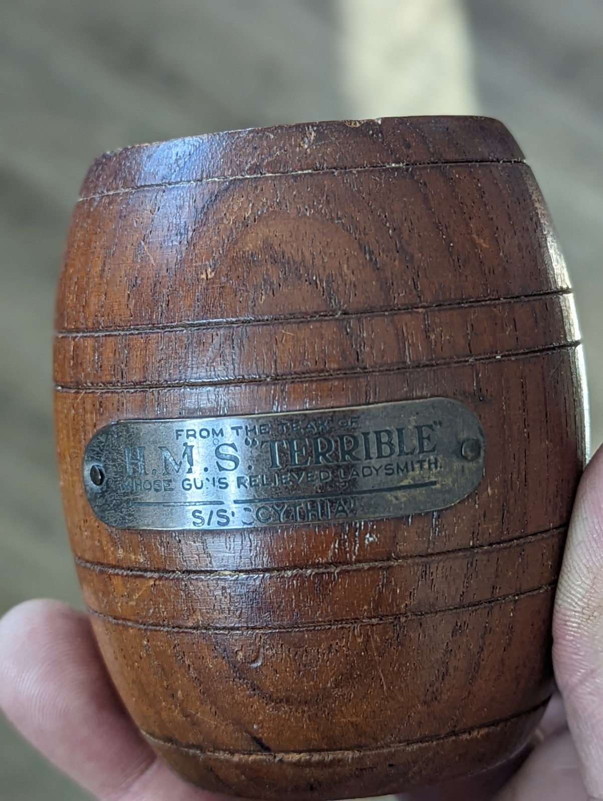 8 Wooden HMS WW1 Teak Relic Battleship Barrels War Ship British