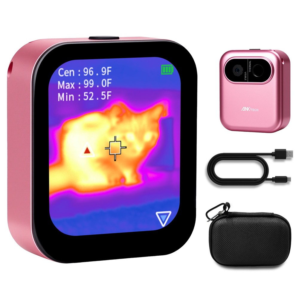 ANXTECH Mini Thermal Imaging Camera Pink for Beginner IR Resolution 80*60