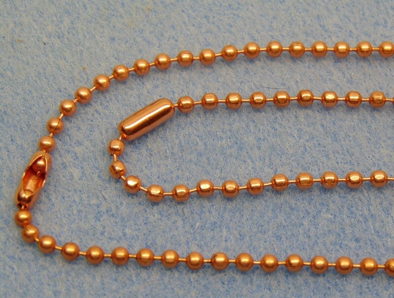Solid COPPER BALL CHAIN Necklaces ~ 3.2mm bead ~ Round ~ Faceted ~ or Ball +Bar