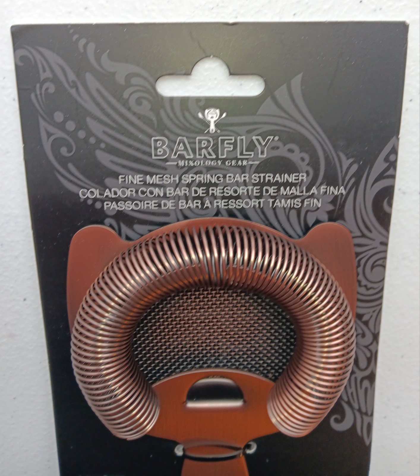 New Mercer Barfly Mixology Gear 6" Fine Mesh Spring Strainer Antique Copper Bar