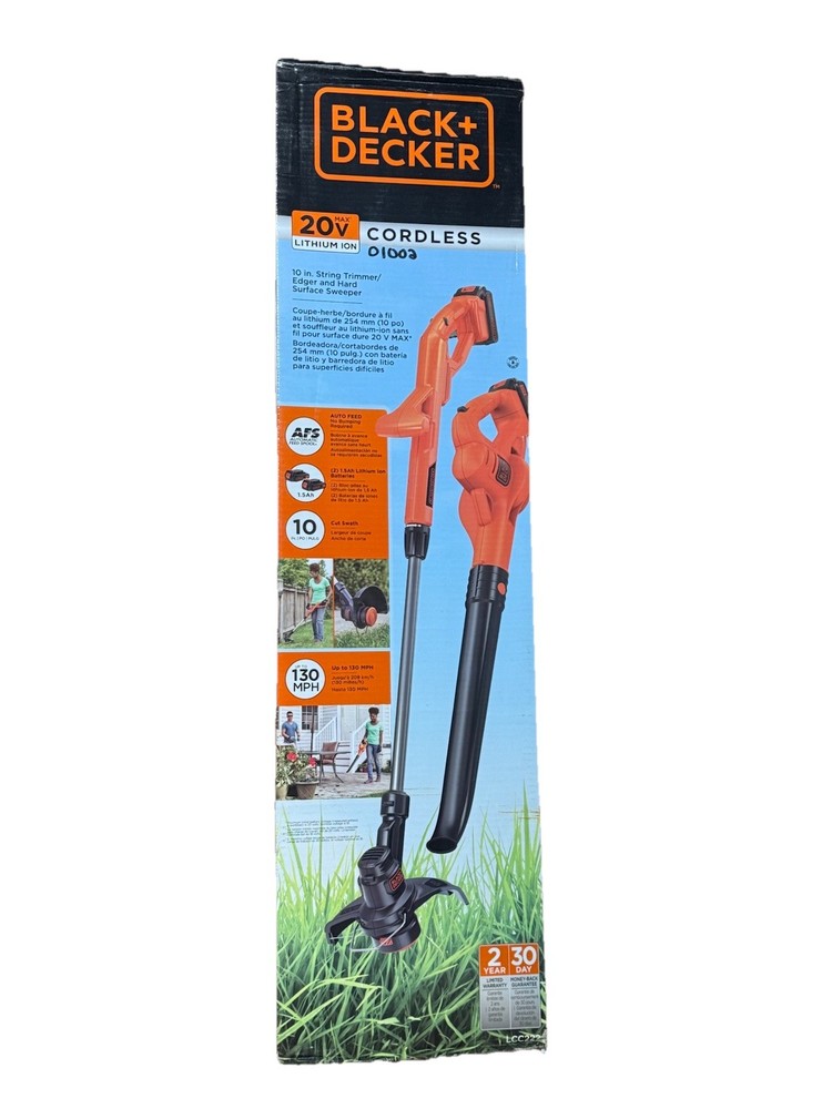 20V MAX Cordless Battery Powered String Trimmer & Leaf Blower Combo Kit with (2)