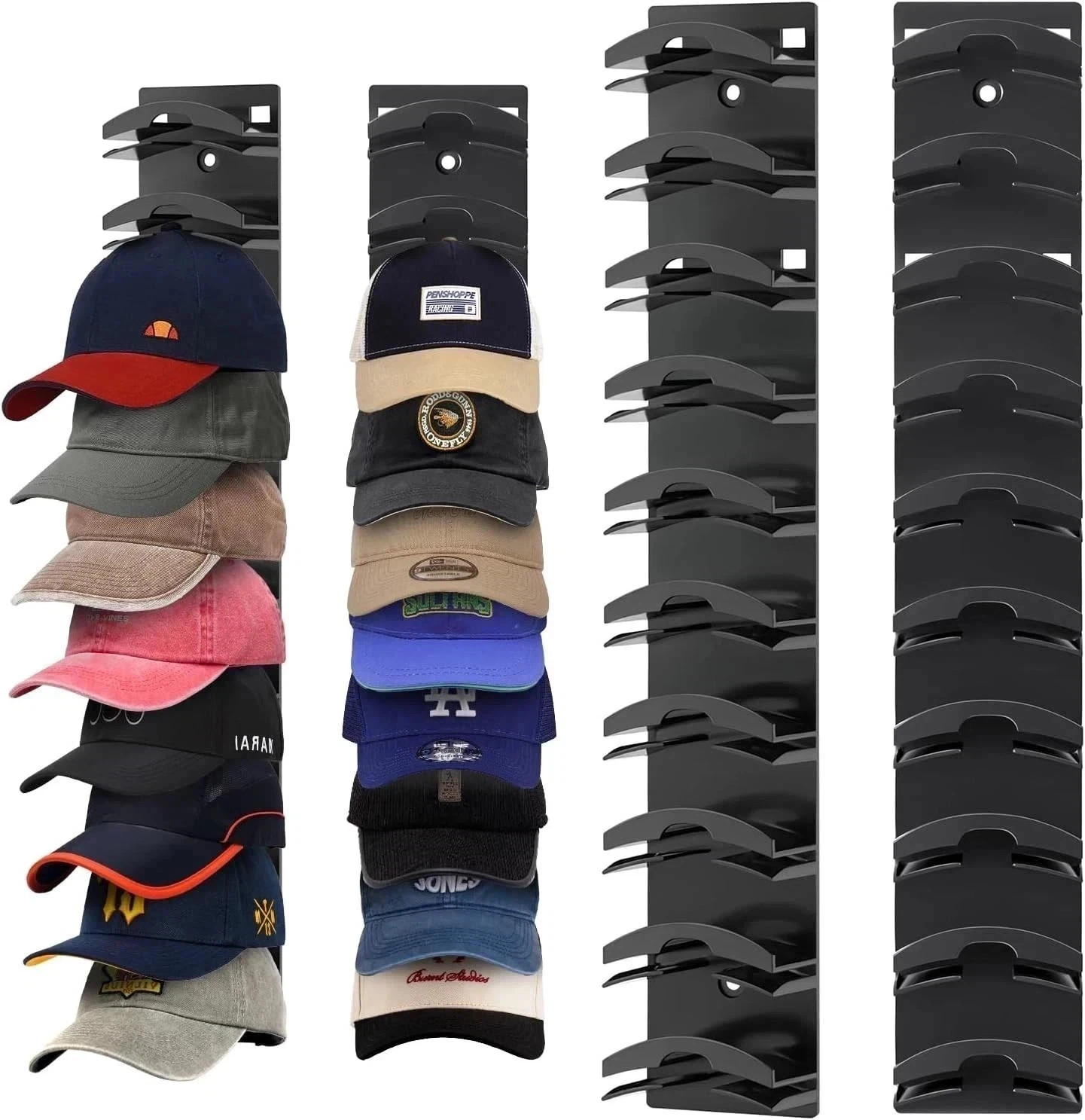 2 Pack Hat Organizer for Baseball Caps, Hat Rack for Wall with Strong Adhesive H