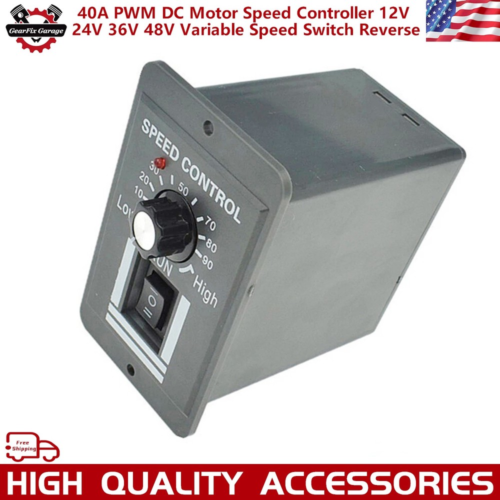 NEW PWM DC Motor Speed Controller 12V 24V 36V 48V Variable Speed Switch Reverse
